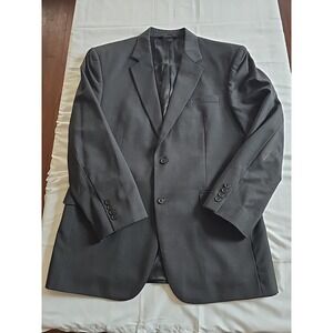 Jos A Bank Mens Sport Coat Blazer Suit Jacket Solid Gray Wool 42R Notch